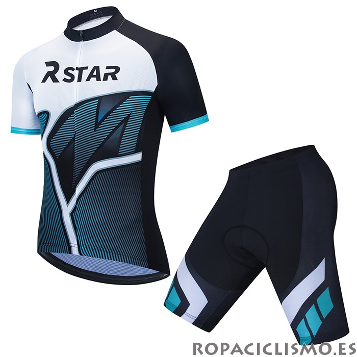 2021 Maillot R Star Tirantes Mangas Cortas Blanco Negro